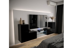 Mueble TV C4 (Negro brillo)