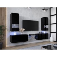 Conjunto de salón N42  (Negro brillo)