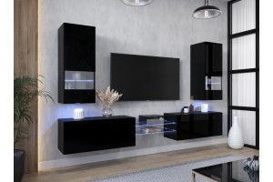 Conjunto de salón N42  (Negro brillo)