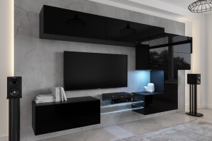 Conjunto de salón AN92 (Negro brillo)