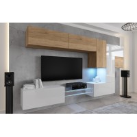 Conjunto de salón AN92 (Blano/Roble)
