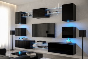 Conjunto de salón N1 (Negro brillo)