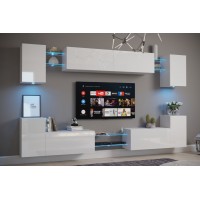 Conjunto de salón C1 (Blanco brillo)