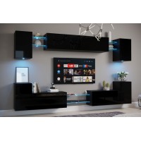 Conjunto de salón C1 (Negro brillo)