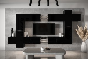 Conjunto de salón AN91 (Negro brillo)