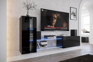 Mueble TV E7 (Negro brillo)